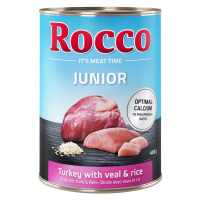 Rocco Junior 24 x 400 g - krůtí s telecími srdci a rýží