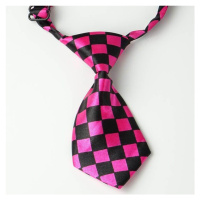 Vsepropejska Jerry růžová kostkovaná kravata pro psa