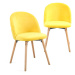 Miadomodo 74814 Sada jídelních židlí sametové, žluté, 2 ks