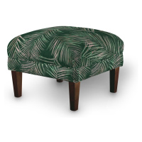 Dekoria Podnožka 56x56cm, stylizované palmové listy na zeleném podkladu, 56 x 56 x 40 cm, Velvet