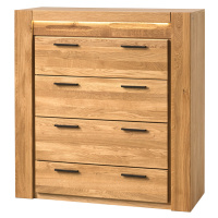 Szynaka Komoda Velvet II 75 105 cm z masivu s LED osvětlením dub přírodní