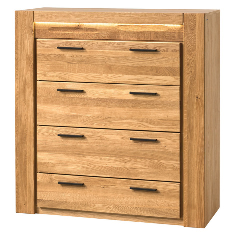 Szynaka Komoda Velvet II 75 105 cm z masivu s LED osvětlením dub přírodní