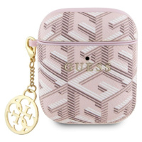 Guess PU G Cube Charm Pouzdro AirPods 1/2 růžové