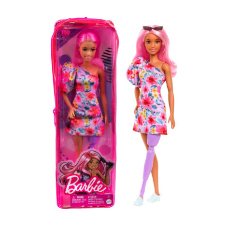 Barbie modelka - květinové šaty na jedno rameno Mattel