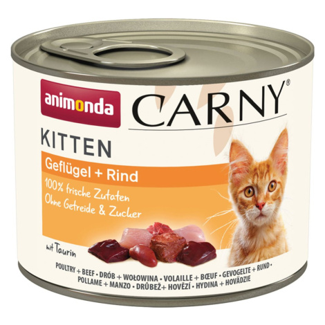 animonda Carny Kitten drůbeží + hovězí maso 24 × 200 g