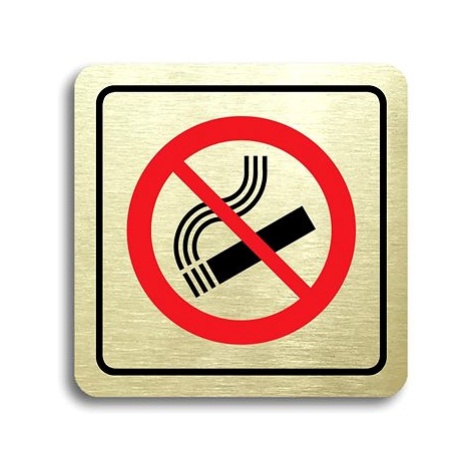 Accept Piktogram "zákaz kouření" (80 × 80 mm) (zlatá tabulka - barevný tisk)