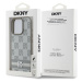 Zadní kryt DKNY PU Leather Checkered Pattern and Stripe pro Apple iPhone 16 Pro, béžová