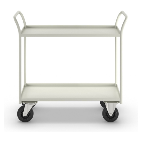 Kongamek Stolový vozík KM41, 2 etáže se zvýšenou hranou, d x š x v 1080 x 450 x 1000 mm, bílá, 2