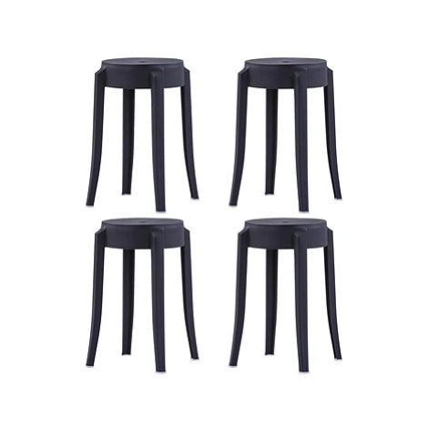 Stohovatelné stoličky 4 ks černé plast SHUMEE