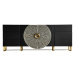 Estila Art-deco exkluzivní příborník Caderina černé barvy se zlatými prvky ze dřeva a kovu 200cm
