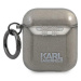 Karl Lagerfeld KLA2UKHGK pouzdro na AirPods 2. Generace / 1. Generace Black glitter Karl`s head