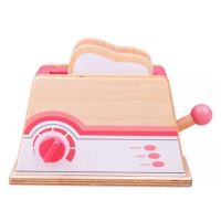 Bigjigs Toys Dřevěný toaster růžový