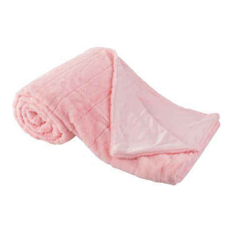 Růžová plyšová deka s pruhy 150x200 cm FOR LIVING