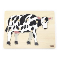 Dřevěná montessori vkládačka - kráva Viga