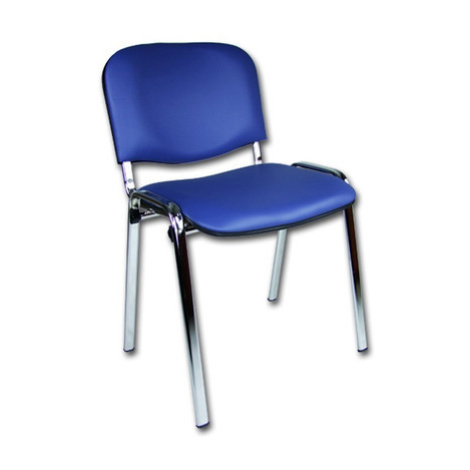 Konferenční židle ISO eko-kůže CHROM Modrá D4 EKO Mazur