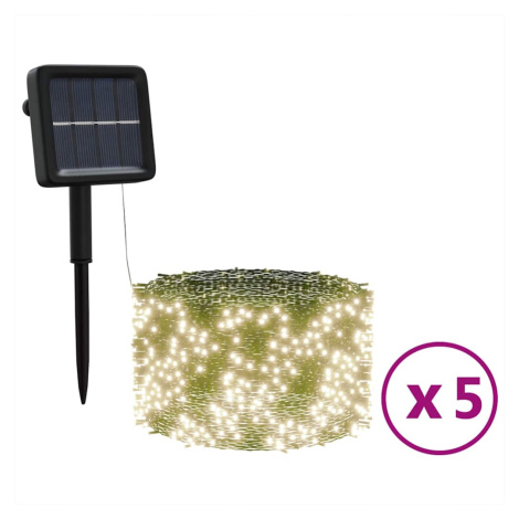 vidaXL Solární světelné řetězy 5 ks 5x200 LED teplé bílé dovnitř i ven