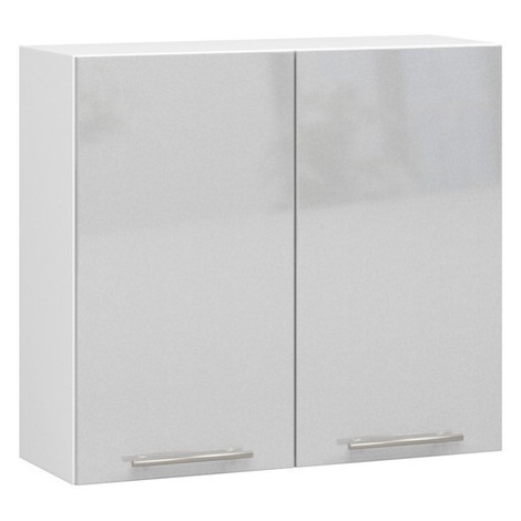 Kuchyňská skříňka OLIVIA W80 H720 - bílá/šedý lesk Akord