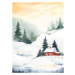 Ilustrace Watercolor vector Christmas card with winter, ElenaMedvedeva, 30 × 40 cm