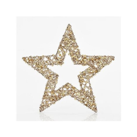 Hvězda, zlatá s glitry, 25 cm eurolamp