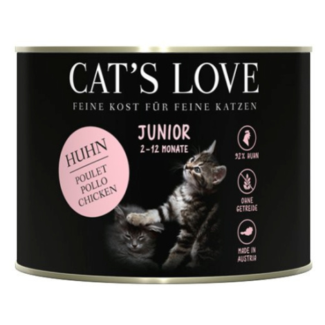 Cat's Love Junior konzerva, čisté kuřecí maso s mořskými řasami a světlicovým olejem 6× 200 g