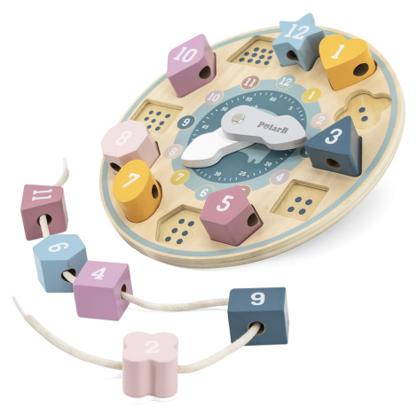Viga Toys Montessori hodiny a navlékací kostky VIGA PolarB