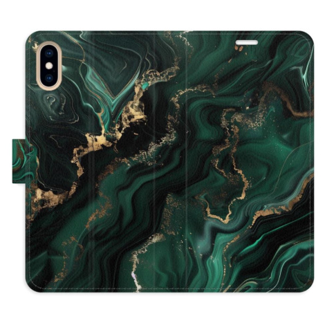 iSaprio Flip pouzdro Emerald 02 pro iPhone X/XS