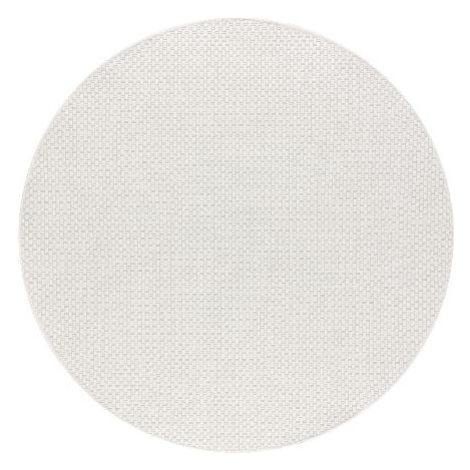 Kusový koberec Timo 6272 White kruh – na ven i na doma FOR LIVING