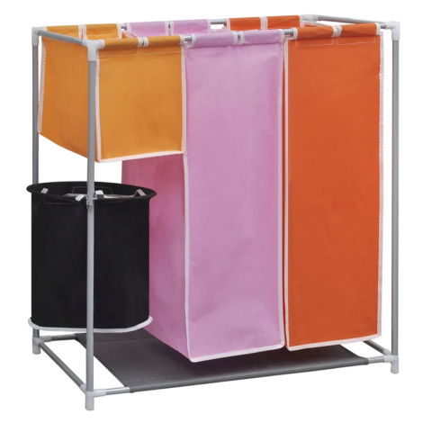 vidaXL Trojdílný koš na třídění prádla s prádelním košem