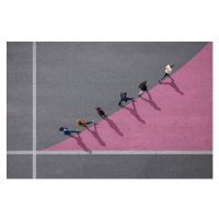 Fotografie Businesspeople walking on painted up going, Klaus Vedfelt, 40 × 26.7 cm