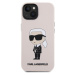 Pouzdro Karl Lagerfeld Liquid Silicone Ikonik NFT iPhone 15 růžové Růžová