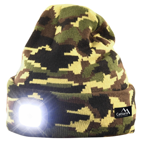 Čepice ARMY s LED svítilnou USB nabíjení Cattara