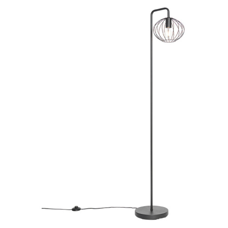 Průmyslová stojací lampa černá 23 cm - Margarita QAZQA