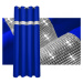 Dekorační závěs se zirkony s kroužky GLORY 250 modrá 140x250 cm (cena za 1 kus) MyBestHome