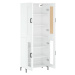 vidaXL Skříň highboard lesklá bílá 69,5 x 34 x 180 cm kompozitní dřevo