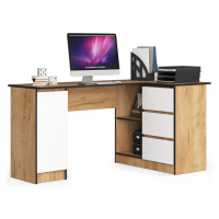 Ak furniture Rohový psací stůl se šuplíky B20 155 x 85 cm hnědý