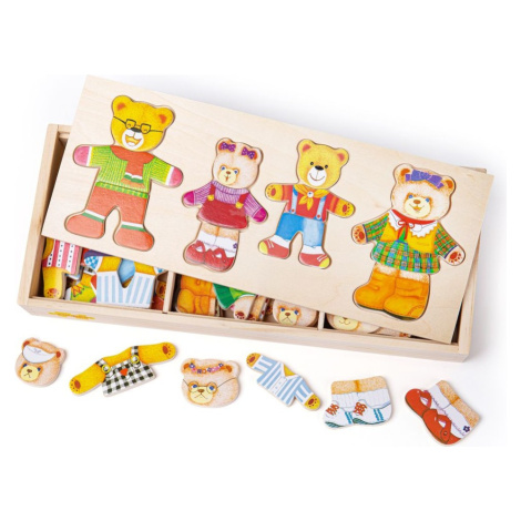 Bigjigs Toys Oblékací puzzle BEAR FAMILY vícebarevné