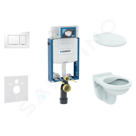 Geberit Set předstěnové instalace, klozet Alpha se sedátkem, tlačítko Sigma20, bílá/chrom 110.30
