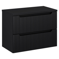 Comad Závěsná skříňka pod umyvadlo Nova Black I s deskou 80 cm černá