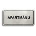 Accept Piktogram "APARTMÁN 3" (160 × 80 mm) (stříbrná tabulka - černý tisk)