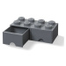 LEGO® úložný box 8 - se zásuvkou tmavě šedá 250 x 500 x 180 mm