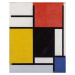 Mondrian, Piet - Obrazová reprodukce Composition with red, (30 x 40 cm)