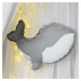Cotton &amp; Sweets Závěsná dekorace velryba šedá 40x25x8cm