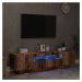 vidaXL TV stolek s LED old wood 160 x 35 x 40 cm kompozitní dřevo