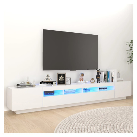 vidaXL TV skříňka s LED osvětlením bílá 260 x 35 x 40 cm