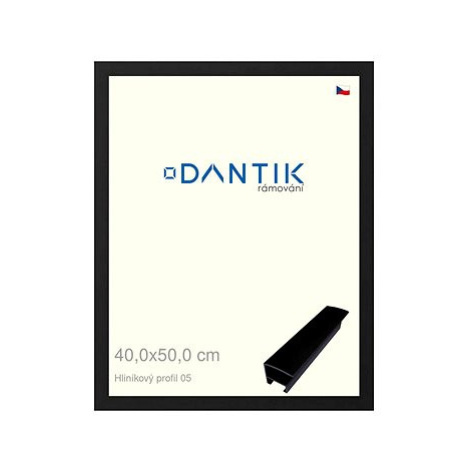 DANTIK rámeček 40 × 50, ALU profil 7005 Černý matný plexi čiré