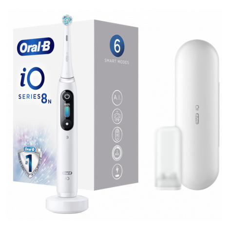 ORAL-B iO Series 8 White Alabaster elektrický zubní kartáček s magnetickou technologií iO