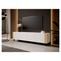 Moderní TV stolek Serafen, bílý/dub craft