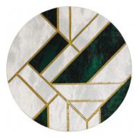 Dywany Łuszczów Kusový koberec Emerald 1015 green and gold kruh - 120x120 (průměr) kruh cm