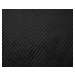 Černý sametový přehoz na postel se vzorem ARROW VELVET Rozměr: 200 x 220 cm