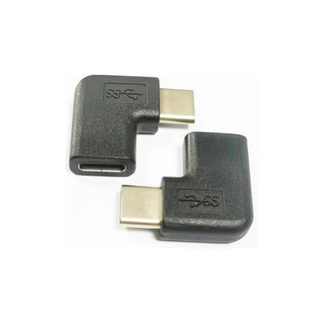 PremiumCord Adaptér USB-C/male - C/female zahnutý 90°